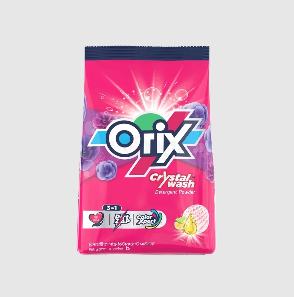 Orix Crystal Wash Detergent Powder Poly Pack 1 kg