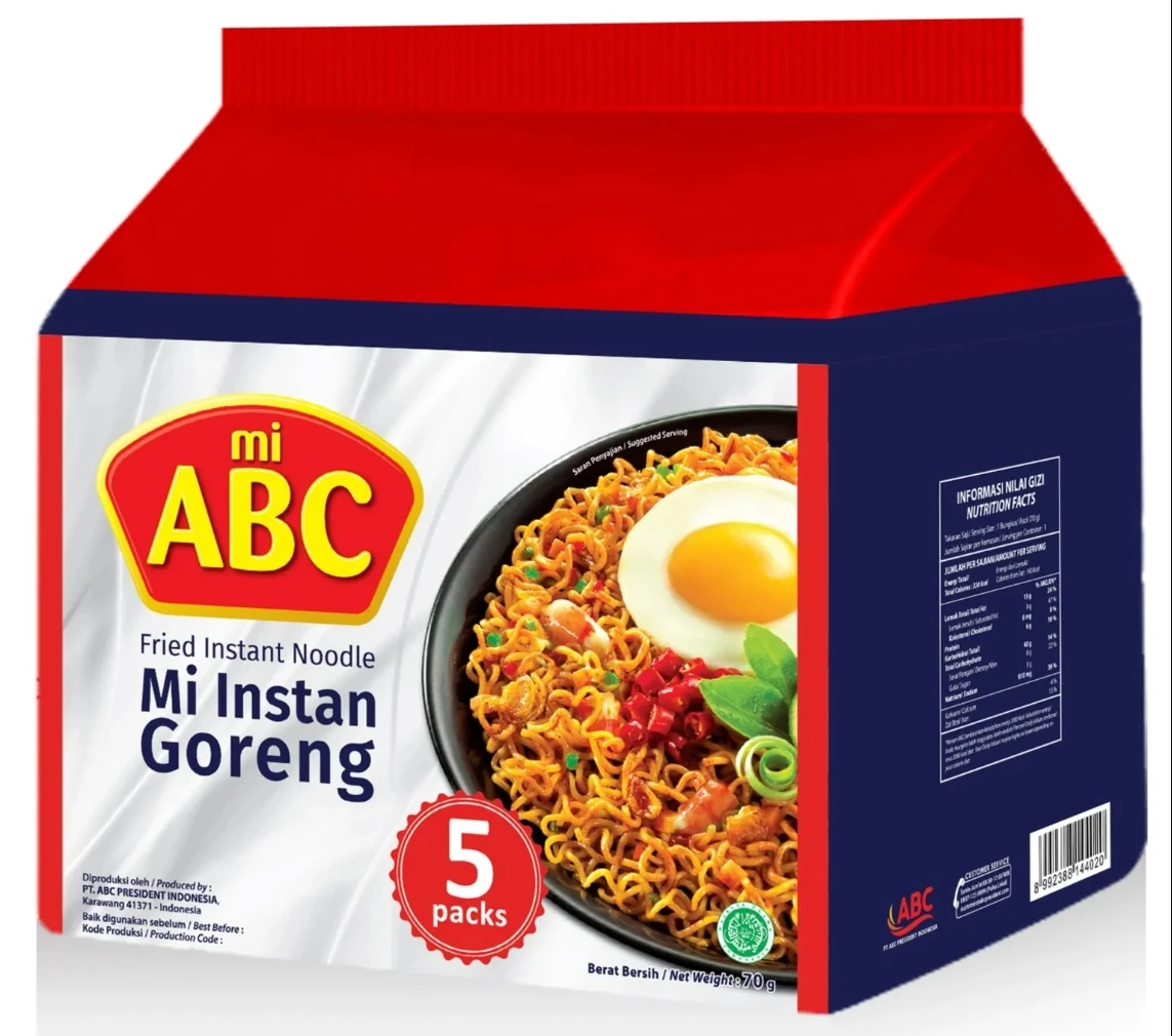 ABC Mi Instant Goreng Chicken Noodles 350g (5 x 70g Packs)