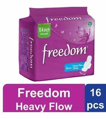 Freedom Sanitary Napkin Heavy Flow Wings – 16 Pads